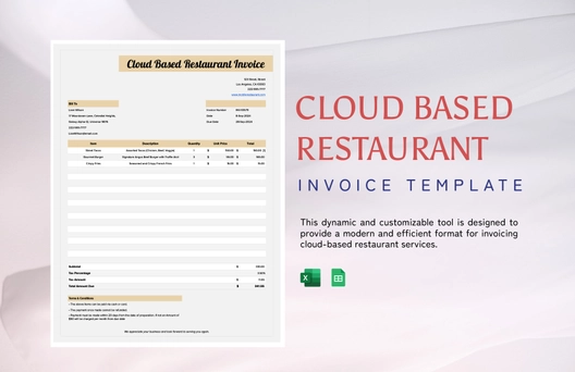 Cloud Based Restaurant Invoice Template Cloud Based Restaurant Invoice Template