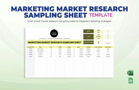 Marketing Market Research Sampling Sheet Template Marketing Market Research Sampling Sheet Template