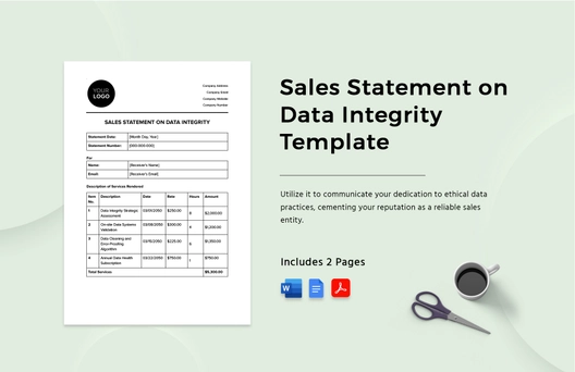 Sales Statement on Data Integrity Template
