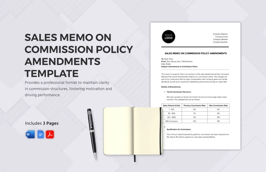 Sales Memo on Commission Policy Amendments Template