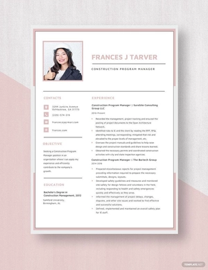 Construction Program Manager Resume