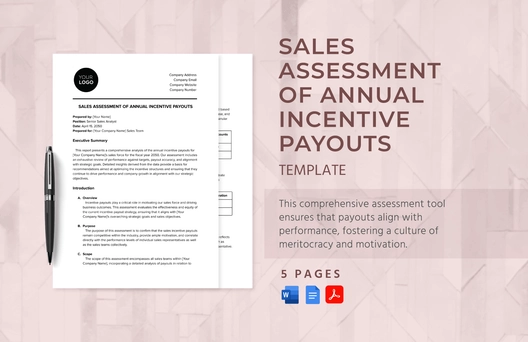Sales Assessment of Annual Incentive Payouts Template