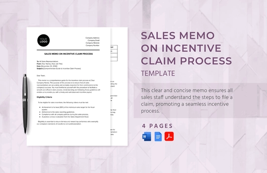 Sales Memo on Incentive Claim Process Template Sales Memo on Incentive Claim Process Template