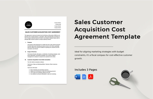 Sales Customer Acquisition Cost Agreement Template
