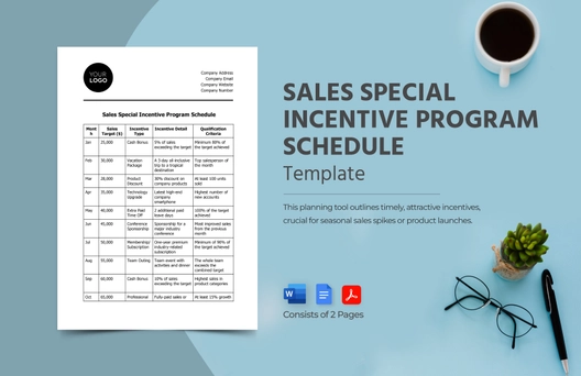 Sales Special Incentive Program Schedule Template