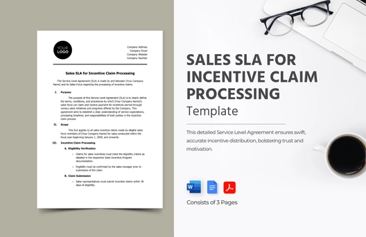 Sales SLA for Incentive Claim Processing Template