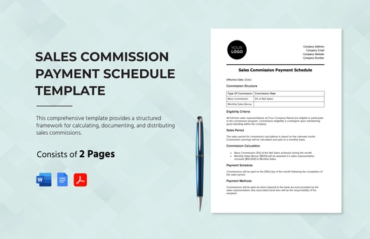 Sales Commission Payment Schedule Template