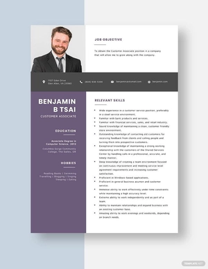 Customer Associate Resume