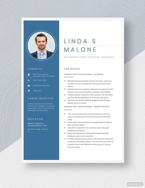 Customer Care Account Manager Resume
