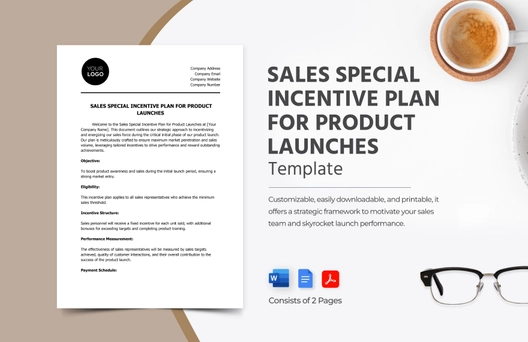 Sales Special Incentive Plan for Product Launches Template