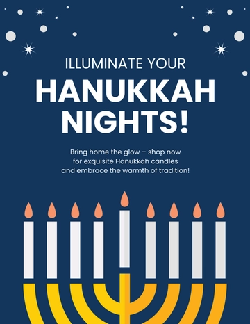 Free Hanukkah Candle Flyer Template to Edit Online