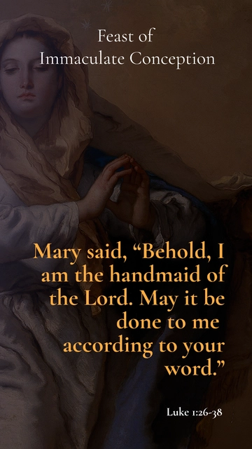 Free Simple Feast of the Immaculate Conception Quote Template to Edit Online