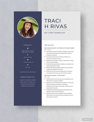Day Camp Counsellor Resume