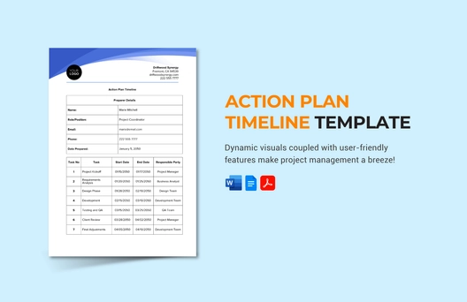 Action Plan Timeline Template