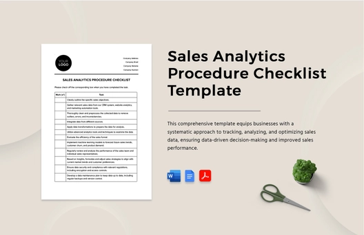 Sales Analytics Procedure Checklist Template Sales Analytics Procedure Checklist Template