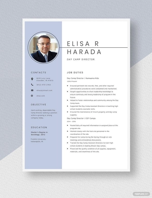 Day Camp Director Resume