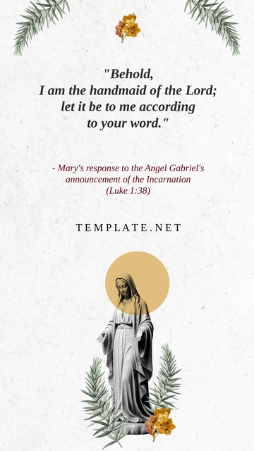 Free December 8 Immaculate Conception Quote Template to Edit Online