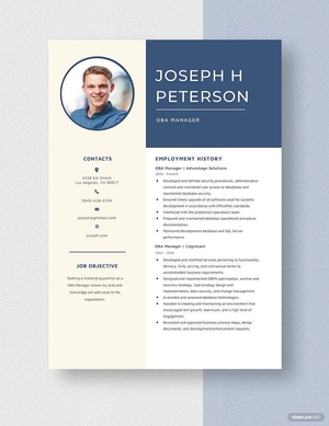 DBA Manager Resume