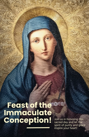 Free Feast of the Immaculate Conception Catholic Poster Template to Edit Online