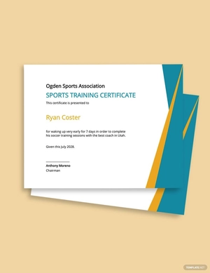 Funny Sports Training Certificate Template
