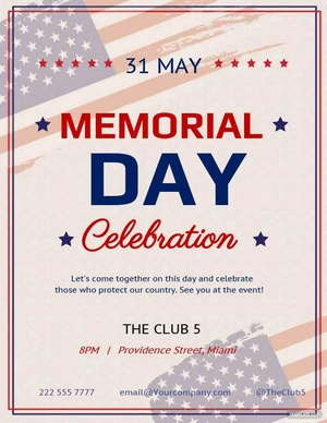 Memorial Day Celebration Flyer Template