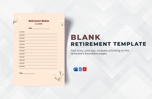 Blank Retirement Template Blank Retirement Template