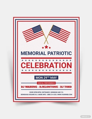 Editable Memorial Day Patriotic Flyer Template
