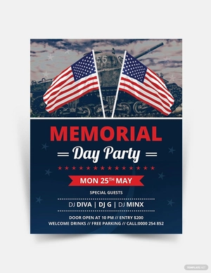 Memorial Day Party Invitation Template