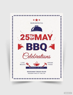 Memorial Day BBQ Invitation Template