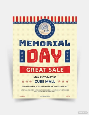 Memorial Day Sale Poster Template