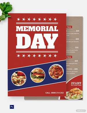 Memorial Day Menu Template