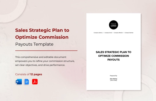 Sales Strategic Plan to Optimize Commission Payouts Template