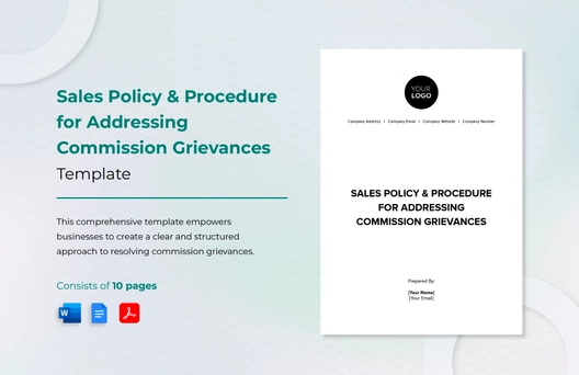 Sales Policy & Procedure for Addressing Commission Grievances Template