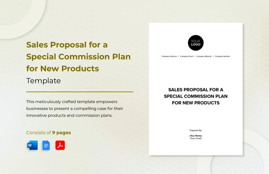 Sales Proposal for a Special Commission Plan for New Products Template