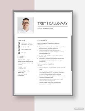 Death Investigator Resume
