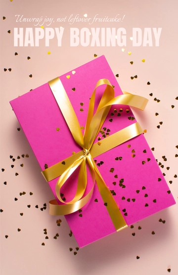 Free Happy Boxing Day Funny Poster Template to Edit Online