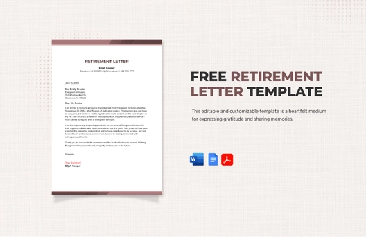Retirement Letter Template Retirement Letter Template
