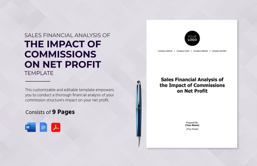 Sales Financial Analysis of the Impact of Commissions on Net Profit Template Sales Financial Analysis of the Impact of Commissions on Net Profit Template