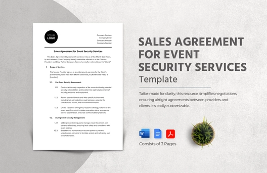Sales Agreement for Event Security Services Template