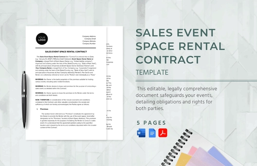 Sales Event Space Rental Contract Template