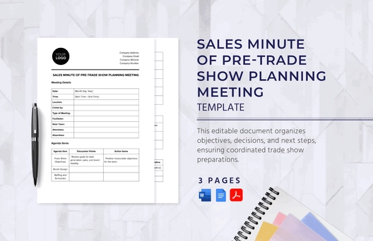Sales Minute of Pre-Trade Show Planning Meeting Template
