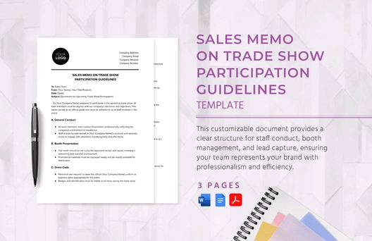 Sales Memo on Trade Show Participation Guidelines Template