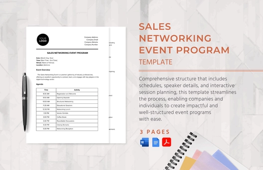 Sales Networking Event Program Template