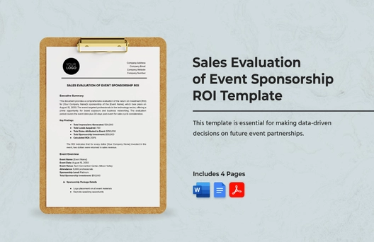 Sales Evaluation of Event Sponsorship ROI Template