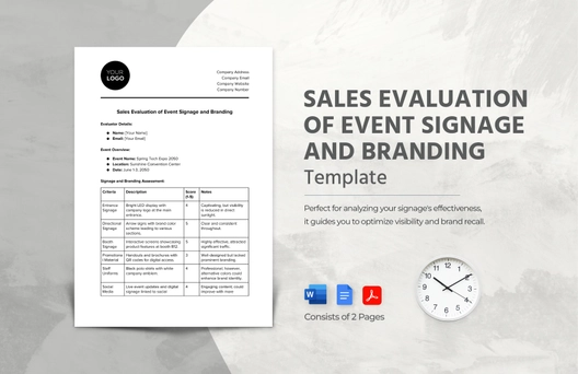 Sales Evaluation of Event Signage and Branding Template