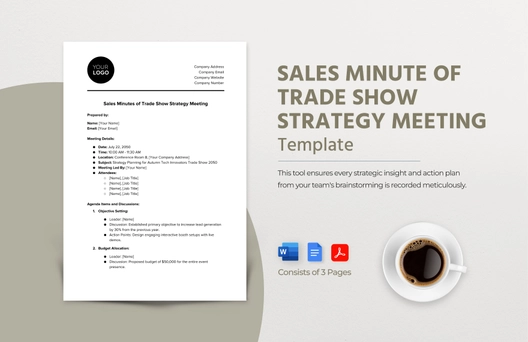 Sales Minute of Trade Show Strategy Meeting Template