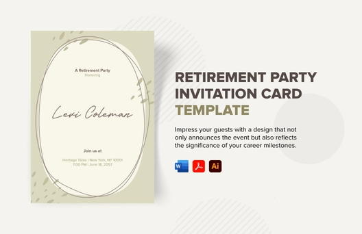 Retirement Party Invitation Card Template