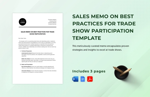 Sales Memo on Best Practices for Trade Show Participation Template