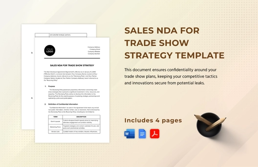 Sales NDA for Trade Show Strategy Template Sales NDA for Trade Show Strategy Template