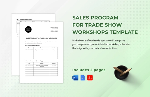 Sales Program for Trade Show Workshops Template